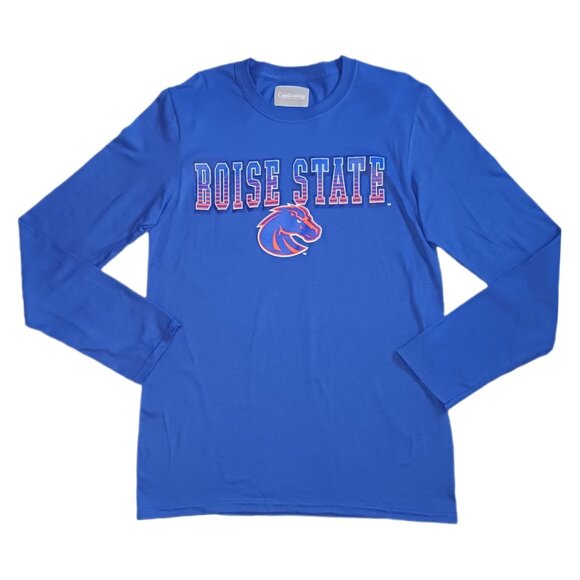 Boise State Broncos Mens T Shirt Size S Blue Long Sleeve NCAA Tee - Picture 5 of 5